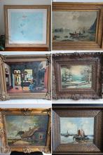 Opruiming oude klassieke olieverf schilderijen, Ophalen of Verzenden