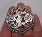 Zilveren mooie vintage bloemen broche nr.1360, 4 tot 7 cm, Verzenden, Zo goed als nieuw, Zilver
