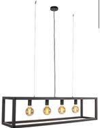 Industriele zwarte Hanglamp eettafel - 4 lichts -, Huis en Inrichting, Ophalen of Verzenden, Zo goed als nieuw