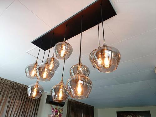 Glazen hanglampen, Huis en Inrichting, Lampen | Hanglampen, Zo goed als nieuw, 75 cm of meer, Ophalen