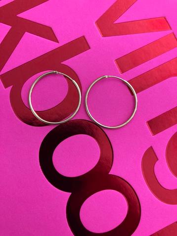 Gouden creolen 585 14 karaat anna nina hoops 3 cm diameter beschikbaar voor biedingen