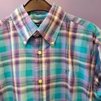 Tommy Hilfiger overhemd blauw paars geruit mt M nr 46094, ., Paars, Tommy Hilfiger, Zo goed als nieuw