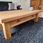 Massief lichteiken salontafel met bijhorende bijzettafel., Huis en Inrichting, Tafels | Salontafels, Ophalen, 100 tot 150 cm, Eikenhout