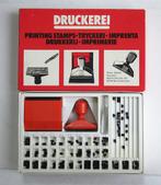 Vintage drukkerij set van Printing stempels in doos., Hobby en Vrije tijd, Ophalen of Verzenden