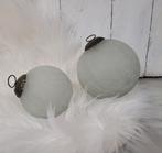 2 grote glazen craquelé ballen, Ophalen of Verzenden