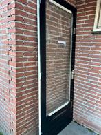 Degelijke hardhouten buitendeur (antraciet/zwart), Ophalen, Gebruikt, 80 tot 100 cm, 215 cm of meer