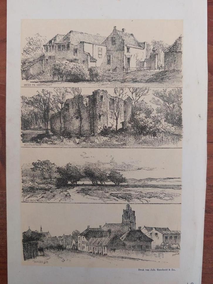 76 / Huis Heenvliet - Ravenstein - Rockanje - Brielle, Antiek en Kunst, Kunst | Litho's en Zeefdrukken, Ophalen of Verzenden