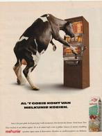 Retro reclame 1992 Melkunie yoghurt koe aan 'n jukebox, Verzamelen, Verzenden, Overige typen