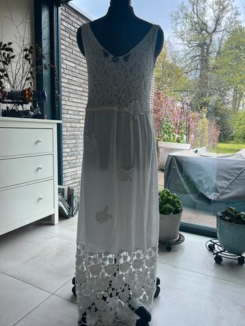Elisa Cavaletti jurk met jasje maat 36-38 (S-M) wit  linnen