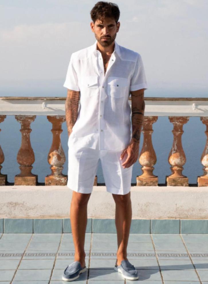100%CAPRI Top linnen short wit Maat 60 NIEUW Wprijs € 550,-, Kleding | Heren, Grote Maten, Zo goed als nieuw, Ondergoed of Zwemkleding