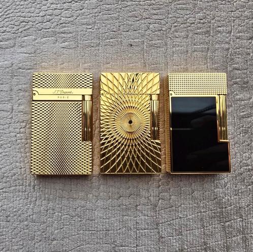 3x Prachtige S.T. Dupont Ligne 2 Aanstekers Goud Zwart, Verzamelen, Rookartikelen, Aanstekers en Luciferdoosjes, Nieuw, Aansteker