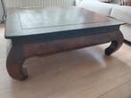 Opiumtafel donker hout, Huis en Inrichting, Ophalen, Gebruikt, 50 tot 100 cm, Vierkant