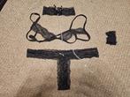 pikant lingerie bondage setje maat S/M, Setje, Zwart, Verzenden