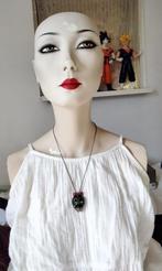 ketting Retro Vintage Metalen Schedel Skull Hanger Zirkoon, Overige materialen, Gebruikt, Zwart, Ophalen of Verzenden