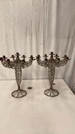 Brocante kandelaars, Antiek en Kunst, Antiek | Kandelaars, Ophalen of Verzenden