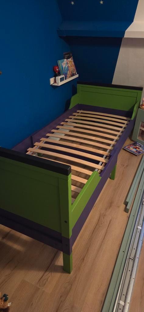 Sundvik Ikea meegroeibed - Hulk kleuren!, Kinderen en Baby's, Kinderkamer | Bedden, Gebruikt, 180 cm of meer, 70 tot 85 cm, Lattenbodem