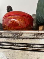Chinese rode lakdoos Bamboe met hars handbeschilderd oud, Antiek en Kunst, Ophalen of Verzenden