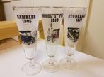 Retro Automerken Bierglazen 3 stuks Hoogte 21 cm, Ophalen of Verzenden