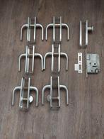 7 sets deurkrukken RVS, Ophalen of Verzenden, Gebruikt, Rvs, Klink of Kruk