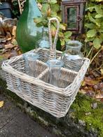 4 vaks brocante mand, Huis en Inrichting, Woonaccessoires | Schalen en Manden, Ophalen of Verzenden, Gebruikt, Rond, Riet