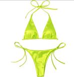 Bikini satijn maat S neon geel, Ophalen of Verzenden, Zo goed als nieuw, Geel, Bikini