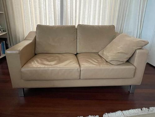bank Leolux, Huis en Inrichting, Banken | Bankstellen, Gebruikt, Rechte bank, Tweepersoons, 150 tot 200 cm, 75 tot 100 cm, Leer