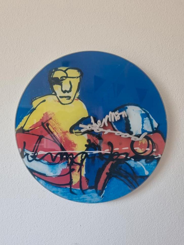 Herman Brood Wandklok - Vintage Kunst, Huis en Inrichting, Woonaccessoires | Klokken, Gebruikt, Wandklok, Analoog, Ophalen of Verzenden