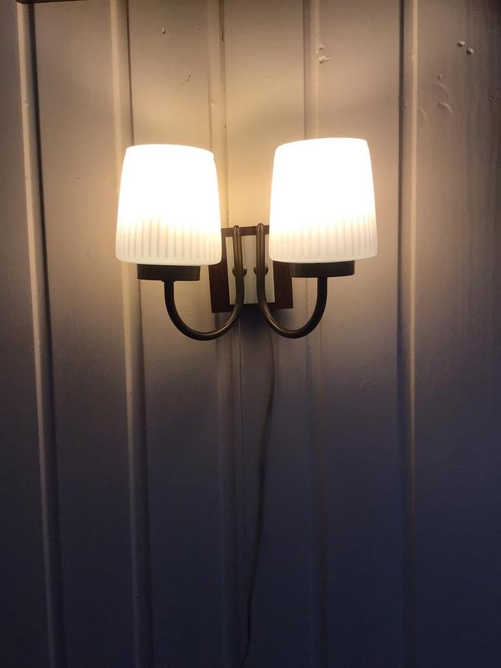Deens design dubbele wandlamp, jaren 60., Huis en Inrichting, Lampen | Wandlampen, Zo goed als nieuw, Ophalen of Verzenden