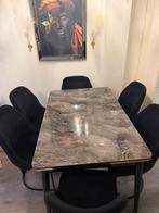 Complete woonkamer set met open haard en verlichting, Ophalen of Verzenden, Zo goed als nieuw, 6 tot 8 stoelen