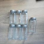 7 Glazen Kruidenpotjes met Schroefdeksel - Netjes & Schoon, Huis en Inrichting, Keuken | Keukenbenodigdheden, Ophalen of Verzenden