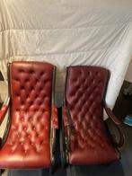 Set chesterfields, Huis en Inrichting, Fauteuils, Ophalen, Gebruikt, 75 tot 100 cm, Hout