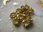 274/ gouden DQ bloem groot gat kralen, Hobby en Vrije tijd, Kralen en Sieraden maken, Ophalen of Verzenden, Nieuw, Kraal