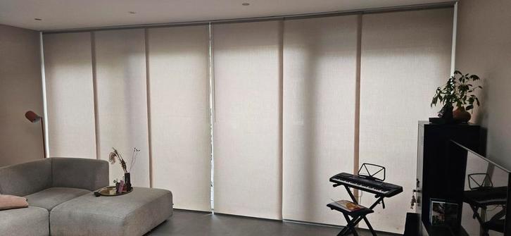 Gordijnen, linnen panelen, Huis en Inrichting, Stoffering | Gordijnen en Lamellen, Gebruikt, 200 cm of meer, 200 cm of meer, Beige