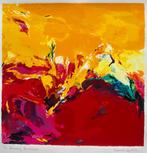 Zeefdruk Marion Bakker - Burning landscape, Antiek en Kunst, Kunst | Litho's en Zeefdrukken, Ophalen of Verzenden