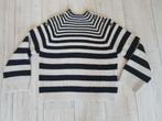 Fijne gebreide gestreepte trui van Mango mt M, Maat 38/40 (M), Mango, Zwart, Ophalen of Verzenden