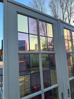 Set schuif / en-suite deuren met glas in lood 211x155cm., Antiek en Kunst, Curiosa en Brocante, Ophalen