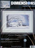 Cado dimensions borduurpakket  wolf in the snow  oude prijs, Ophalen of Verzenden, Nieuw, Handborduren, Borduurpakket