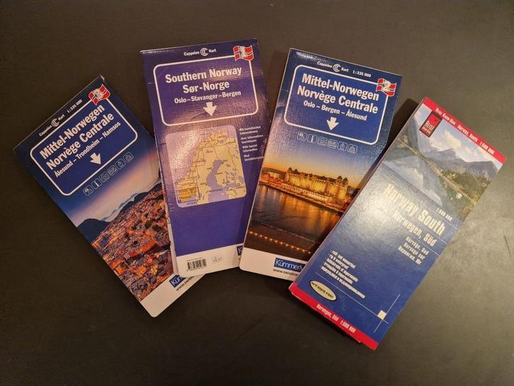 Wegenkaart Noorwegen (4x) | o.a. Kummerly + Frey, Boeken, Atlassen en Landkaarten, Zo goed als nieuw, Landkaart, Europa Overig