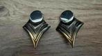 Unieke vintage artdeco clips oorbellen ( metaal?) 4 cm, Sieraden, Tassen en Uiterlijk, Oorbellen, Ophalen of Verzenden, Zo goed als nieuw