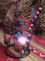 Waxinelichtje in vorm vlinder met kleuren glas, Huis en Inrichting, Woonaccessoires | Kandelaars en Kaarsen, Ophalen of Verzenden