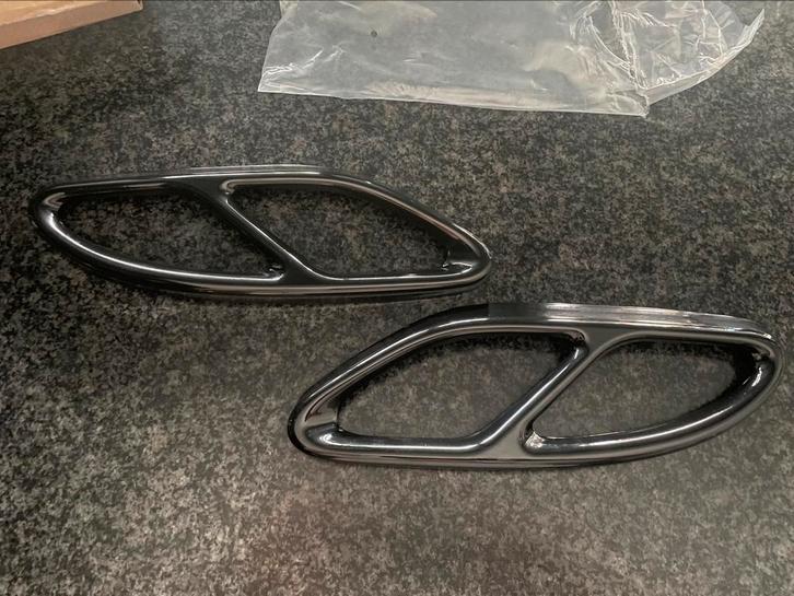 Mercedes c klasse W205 uitlaat cover dubbel hoogglans zwart, Auto diversen, Tuning en Styling, Ophalen of Verzenden