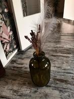 Vaas hoog en donker groen, Ophalen, Minder dan 50 cm, Groen, Glas