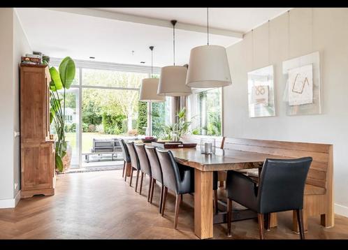 Eettafel eikenhout, Huis en Inrichting, Tafels | Eettafels, 200 cm of meer, Vijf personen of meer, Rechthoekig, Eikenhout, Ophalen of Verzenden