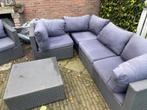 Lounge set met kussens, Ophalen, Kunststof, Gebruikt, 6 zitplaatsen