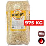 ENplus A1 & DIN+ | Witte houtpellets | Woody | 975kg, Minder dan 3 m³, Ophalen of Verzenden, Overige houtsoorten, Blokken