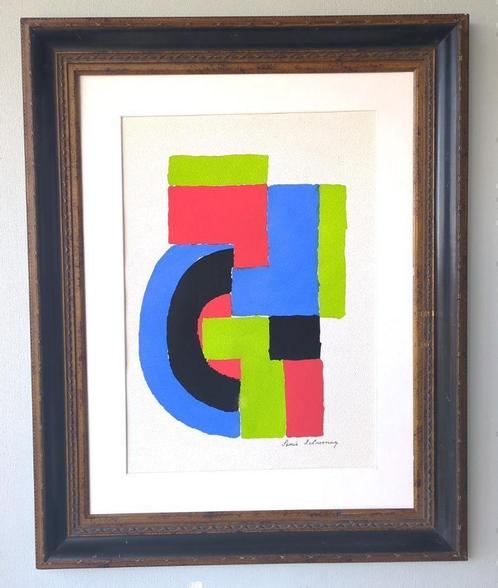 Sonia Delaunay -Compositie - 1973 Gesigneerde litho, Antiek en Kunst, Kunst | Litho's en Zeefdrukken, Ophalen of Verzenden