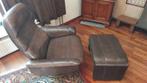 Draaibare De Sede fauteuil + hocker, Huis en Inrichting, Fauteuils, Ophalen, Zo goed als nieuw, 75 tot 100 cm, Leer