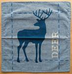 kussenhoes met hert / deer blauw, Ophalen of Verzenden, Zo goed als nieuw, Blauw, Vierkant