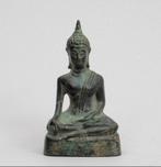 Groen gepatineerd bronzen Boeddhabeeld – Thailand, 19e/20e e, Antiek en Kunst, Ophalen of Verzenden