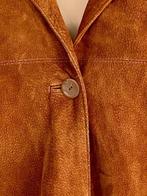 J527 Echt-suede-leren lang jasje maat 42=L blazer jas bruin, Kleding | Dames, Bruin, Dino Z, Maat 42/44 (L), Ophalen of Verzenden